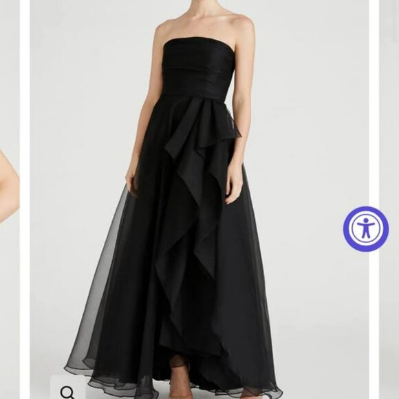 Theia Black Strapless Gown Size 6 - Picture 1 of 4